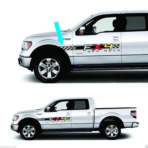 4x4 Fx4 Truck Bed Stickers Decals, for Ford F-150 and Super Duty