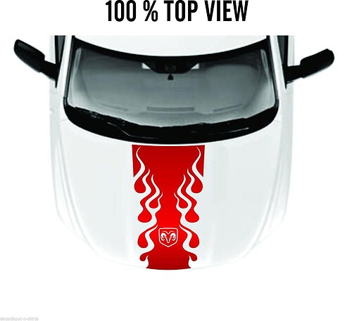 Hood Sticker Decal Vinyl Stripes for DODGE Ram Hemi 1500, 2500HD, 3500HD Rebel SRT New