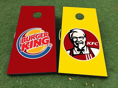 Burger King KFC Cornhole Board Game Sticker Decal VINYL WRAPS with LAMINATED