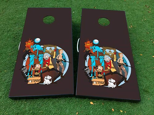 Rick and Morty 1 Cornhole Board Game Sticker Decal VINYL WRAPS with LAMINATED