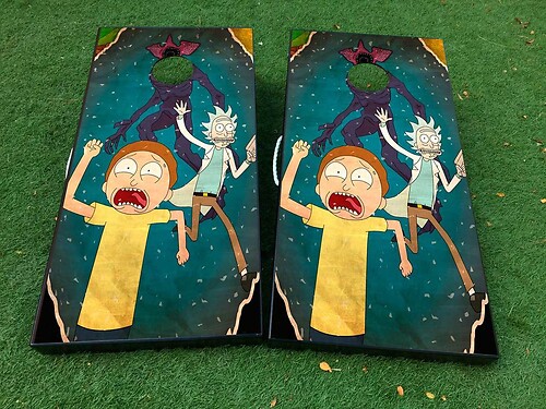 Rick and Morty 2 Cornhole Board Game Sticker Decal VINYL WRAPS with LAMINATED