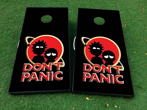 Rick and Morty 3 Cornhole Board Game Sticker Decal VINYL WRAPS with LAMINATED