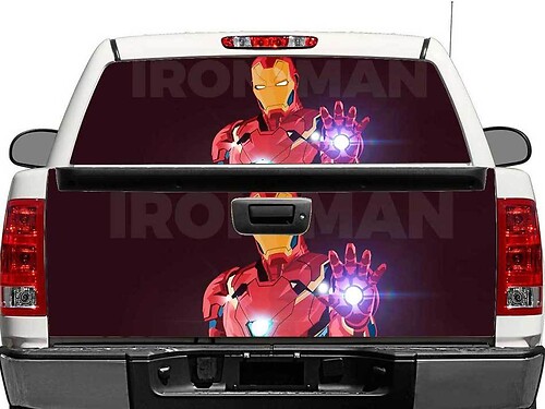 Ironman ପଶ୍ଚିମ ବେଳି ଅଥବା ଟେଲଗେଟ୍ ଡିକାଲ୍ ଷ୍ଟିକର୍ ପିକ୍-ଆପ୍ ଟ୍ରକ୍ SUV ଗାଡ଼ି କାର୍
