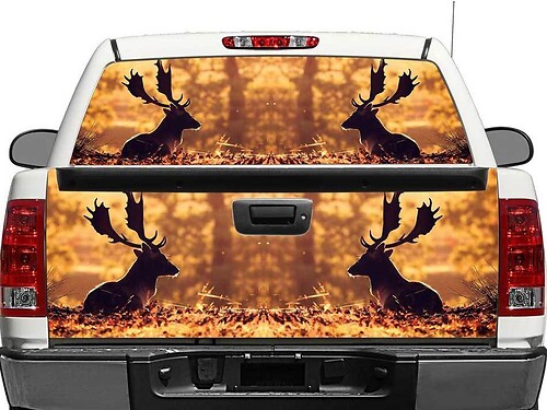 Moose in Autumn Rear Window OR tailgate Decal Sticker Pick-up Truck SUV Car
