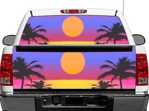 Sunset Art Rear Window OR tailgate Decal Sticker Pick-up Truck SUV Car