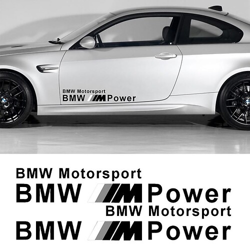 Bmw M Power Motor Sports Decal Sticker New