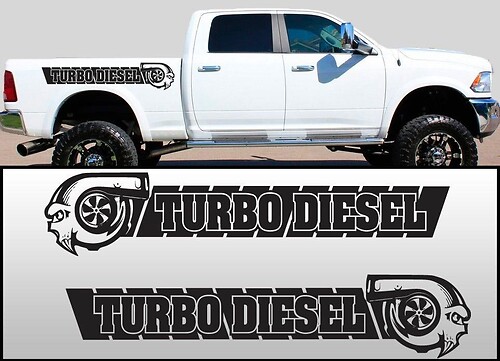  Turbo Diesel Skull Universal Truck Pinstripe Side Graphics Stickers Decals