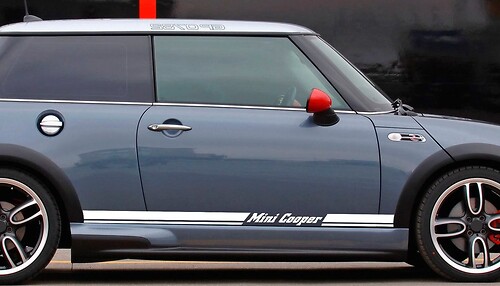 Mini Cooper Rally Turbo 2000-2015 Panel Stickers Decals Side Checkered Rocker Stripes
