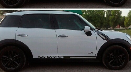 Mini Cooper Rally Turbo 2000-2015 Panel Stickers Decals Side Checkered Rocker Stripes