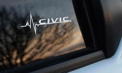 Honda Civic is in my Blood window sticker decals graphic