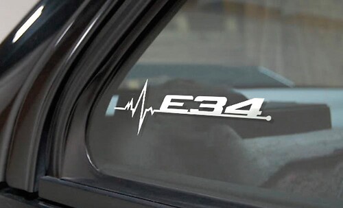 BMW E34 is in my Blood window sticker decals graphic