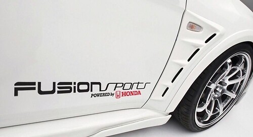 Fusion Sports Powered by Honda Car Decal Vinyl Sticker Civic S2000 Accord Si D