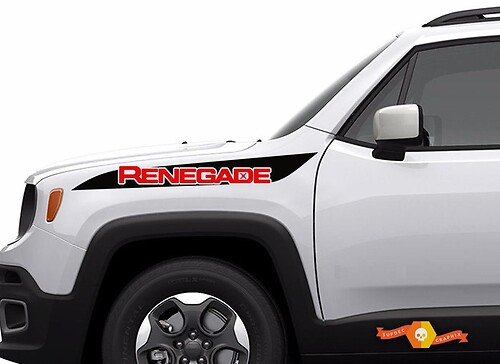 2 Color Jeep Renegade Hood Stripe Graphic Vinyl Decal Sticker Side 