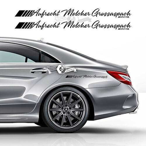 Pair Lettering AMG Aufrecht Melcher Grossaspach Side Mercedes-Benz MB großaspach Vinyl Decal Sticker
