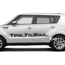Pair Lettering Time To Soul Emblem Logo Decal Sticker Vinyl  For Kia Soul 3