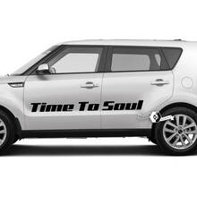 Pair Lettering Time To Soul Emblem Logo Decal Sticker Vinyl  For Kia Soul 4