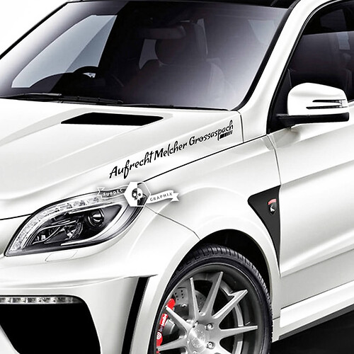 Pair Lettering Emblem Aufrecht Melcher Grossaspach Vinyl Decal Sticker For AMG Mercedes-Benz
