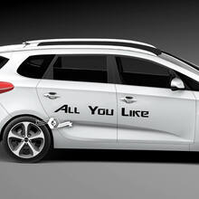 Pair Doors Lettering All You Like Emblem Logo Vinyl Decal Sticker
 3