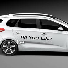 Pair Doors Lettering All You Like Emblem Logo Vinyl Decal Sticker
 4