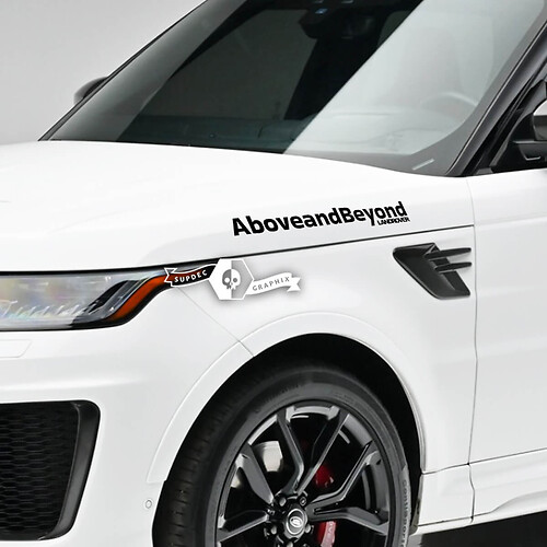 Pair Lettering Decal Sticker Emblem Logo Vinyl Above And Beyond For Land Rover Range Rover
