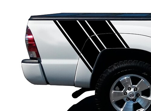 Truck Bed Stripes Vinyl Graphic Stickers Decals - Fits Toyota Tacoma Chevy Dodge 4x4
