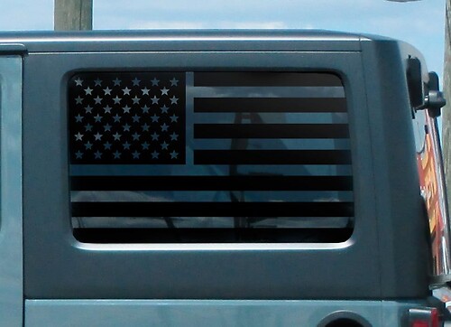 2x Jeep Hardtop Flag Sticker Decal Regular USA American Wrangler JKU Window