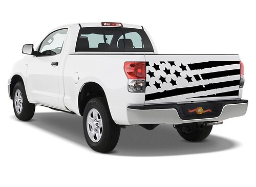 Distressed Tattered tailgate USA Flag Fit Tundra Die-cut Vinyl decal sticker
