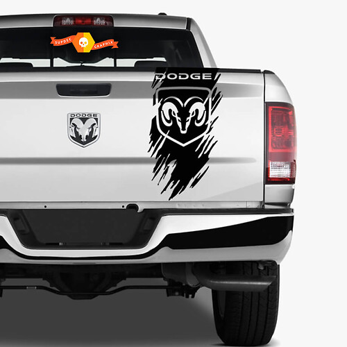 Scratch Dodge Tailgate 4X4 Ram 1500 2500 3500 Hemi Decal Truck Vinyl Sticker