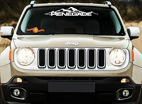 Jeep Renegade Mountain Logo Graphic Vinyl Sticker Decal Windshield Rear Camo
