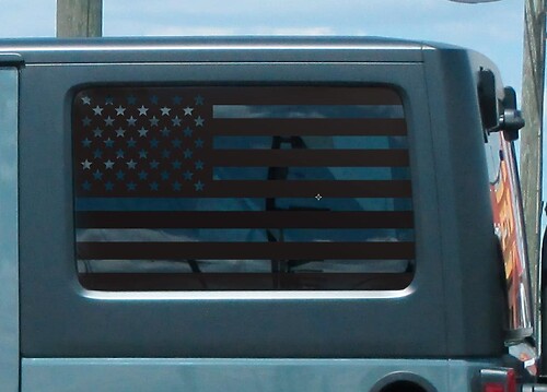Jeep Hardtop Flag Sticker Decal Regular USA American Wrangler JKU Vinyl Standard
