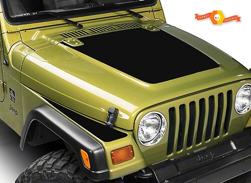 1997-06 Jeep Wrangler Hood & Fender Matte Black Blackout Sticker Decal Kit
