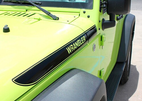 NEW Wrangler Gloss Black Hood Vinyl Sticker Decal Graphics