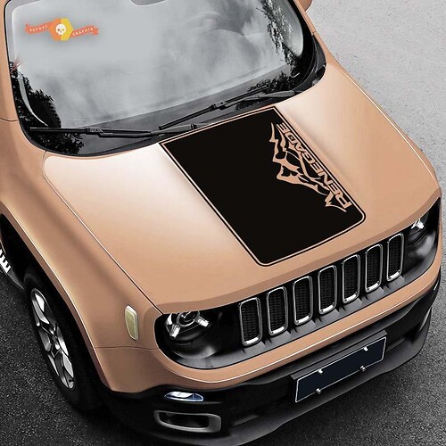 Jeep Renegade Mountain Hood Graphic Vinyl Decal Sticker Side Logo
