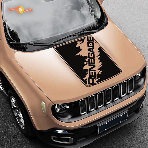 Hood Jeep Renegade Splash Splatter Logo Graphic Vinyl Decal Sticker