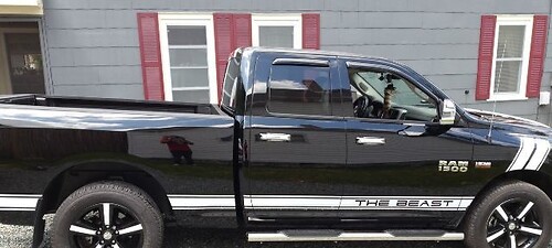 Dodge ram 1500 x2 vinyl decals racing stickers bumper to stripes mopar hemi 5.7L