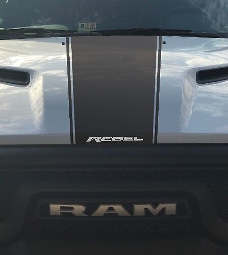 Dodge Ram Rebel Hemi 5.7 L vinyl decal sticker hood racing stripe, factory style