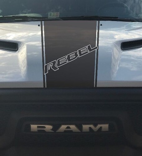 Dodge Ram Rebel Hemi 5.7 L vinyl decal sticker hood racing stripe, factory style