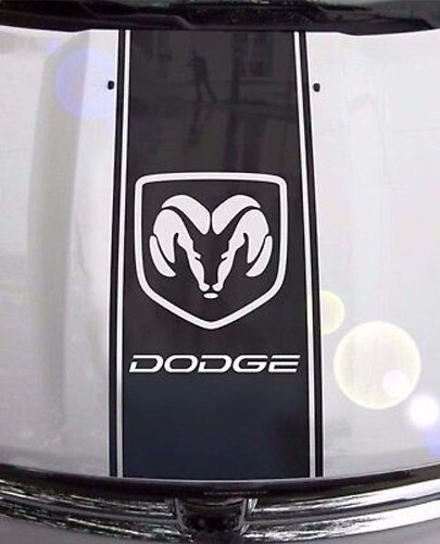 Truck vinyl Sticker Decal racing stripe Dodge Ram hood logo mopar hemi Rebel Srt Srt8