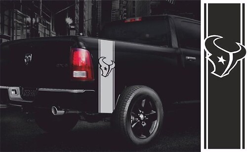 Dodge Ram 1500 5.7 L Vinyl decals rear stripes NFL hemi mopar Sticker Texas TX