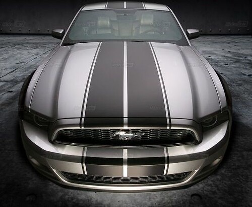 2013 - 2020 Ford Mustang Rally Double Over the Top Racing Stripes Graphics Stickers Decals
