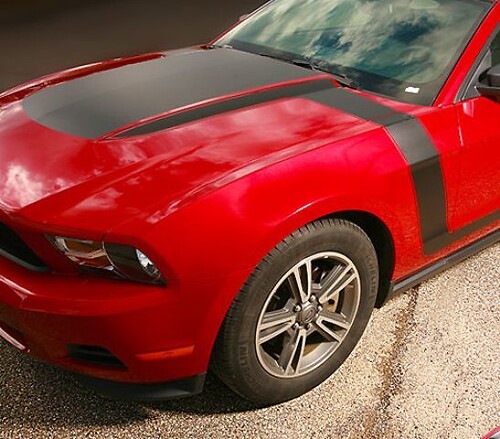 2010-2012 Ford Mustang Boss Style Hood Fender to Side Stripes Stickers Decals Any Colour