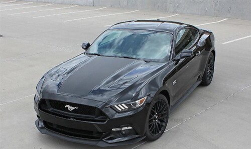 Center Stripes Pony Style MEGA HOOD Stickers Decals GT Any Colour Vinyl for 2016 Ford Mustang
