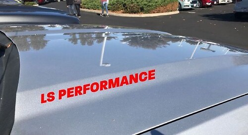 LS Performance Hood Sticker Decal Logo Chevy Cadillac Corvette Pontiac GTO Camaro Red
