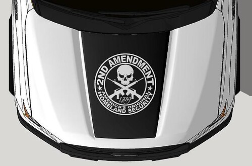 Ford F-150 (2015-2017) Vinyl Hood Sticker Decal Wrap Kit - 2nd Amendment