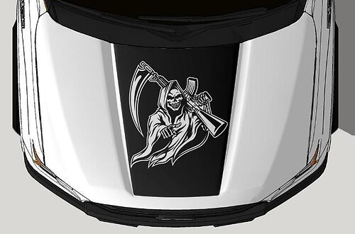 Ford F-150 (2015-2017) Vinyl Hood Sticker Decal Wrap Kit - Reaper
