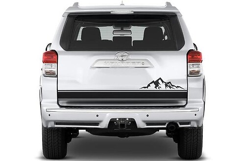 Toyota 4runner (2010-2017) Custom Vinyl Sticker Decal Kit - Mountain Stripe Tailgate
