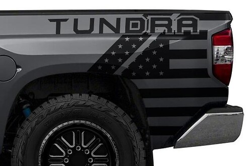 Toyota Tundra (2014-2023) Custom Vinyl Sticker Decal Kit - Tundra USA Flag
