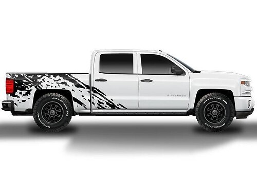 Chevy Silverado (2014-2017) Custom Vinyl Sticker Decal Wrap Kit - Burst