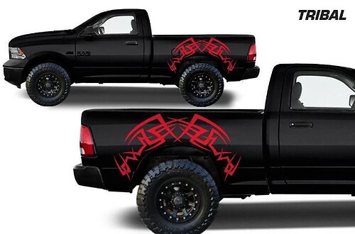 DODGE RAM 1500/2500 (2009-2018) CUSTOM VINYL Sticker Decal - TRIBAL