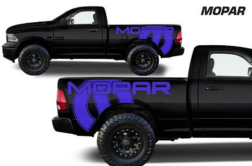 DODGE RAM 1500/2500/3500 6.5 BED (2009-2018) CUSTOM VINYL Sticker Decal KIT - MOPAR SIDES